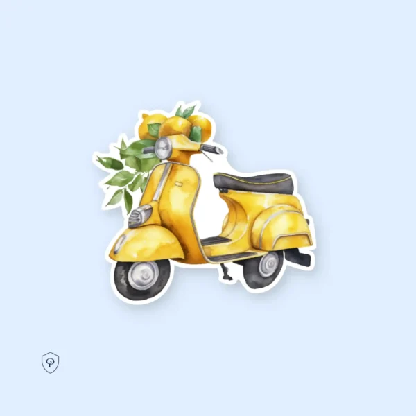 Naljepnice, vespa sa aranžmanom od limuna