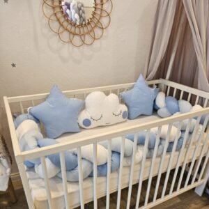 Pletenica za krevetić plava mix