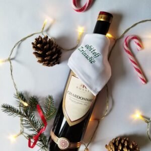 Damast salveta za vino s natpisom po želji