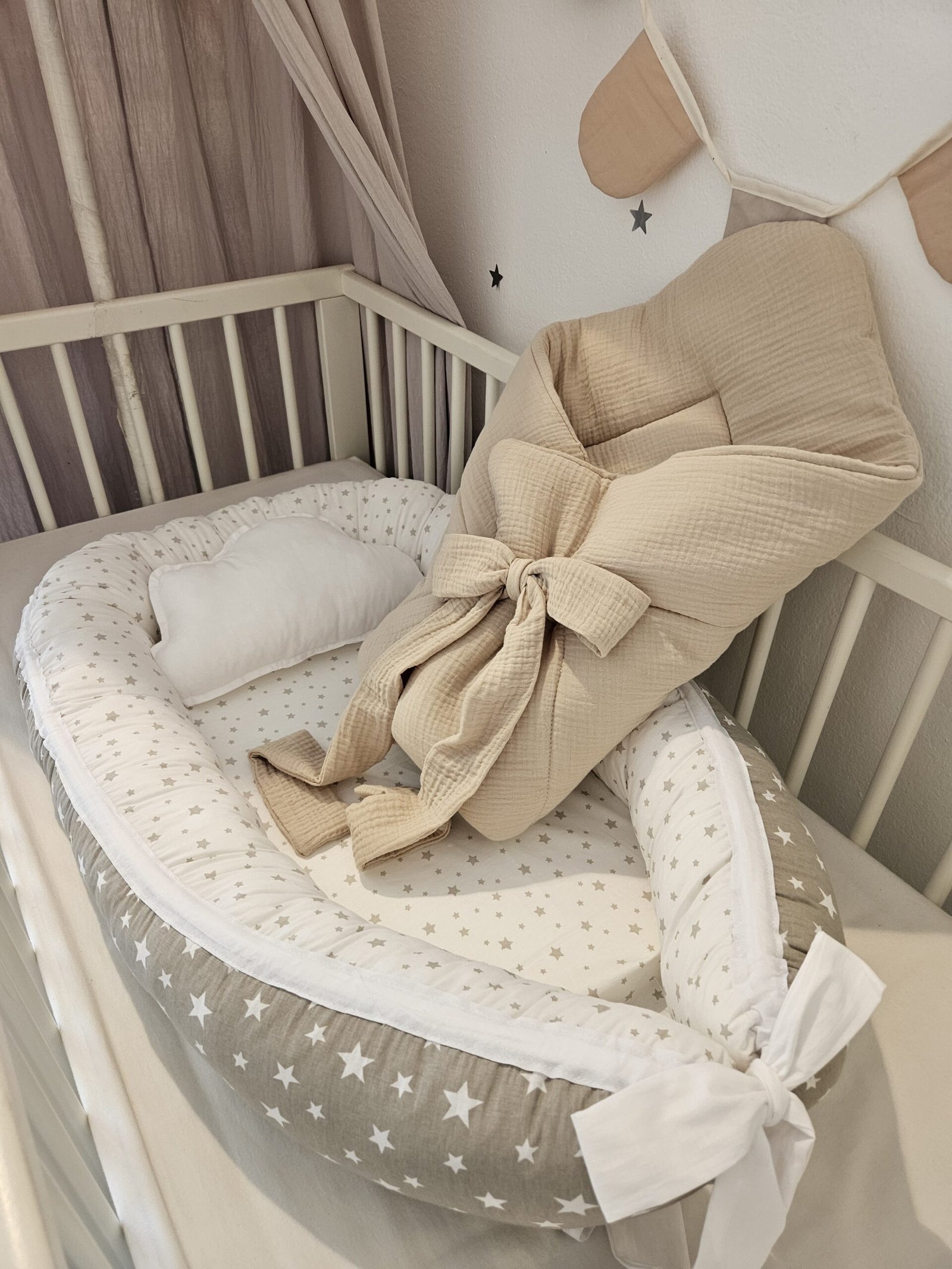 Gnijezdo za bebe ''Zvijezdice'' - bež - Slika 2